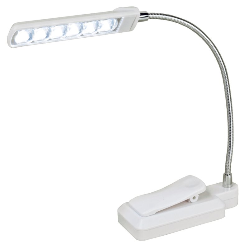 KLEIBER Mini LED clip light, batteries, white, 6 LEDs