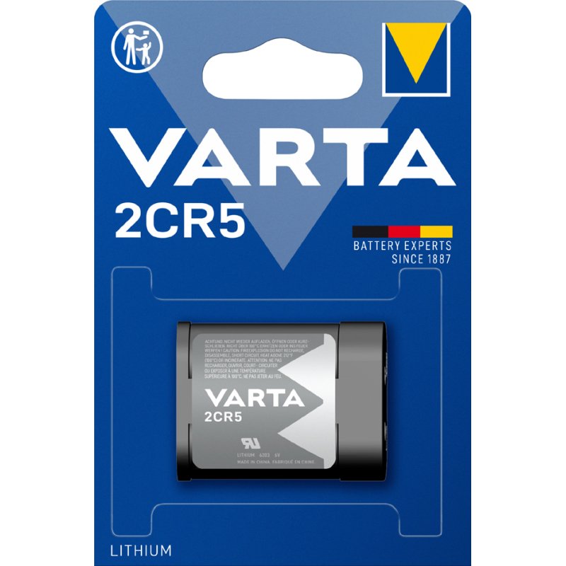 VARTA lithiumbatterij 2CR5, 6,0 Volt, 1.600 mAh