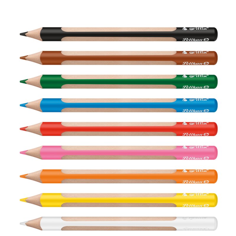 Pelikan triangular colouring pencils Griffix, triangular, 4.0 mm, 9 pieces