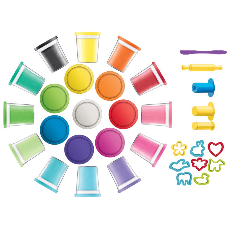 Maped Creativ Ensemble de pâte à modeler maxi avec accessoires, 32 pièces, 20 doses de 56 g