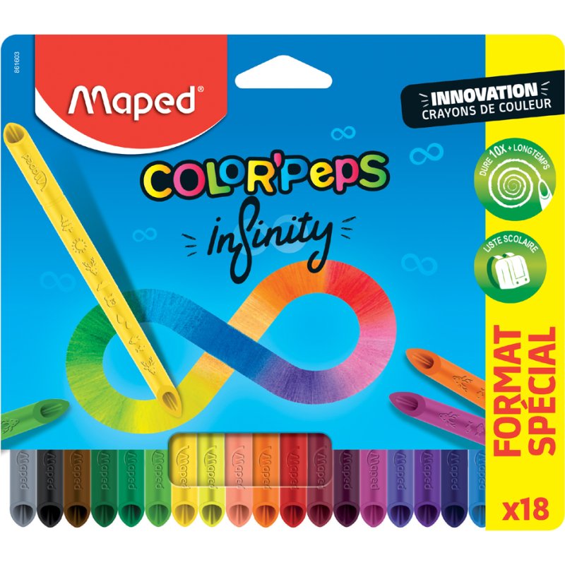 Maped crayons de couleur COLOR'PEPS INFINITY, triangulaires, 36 pièces