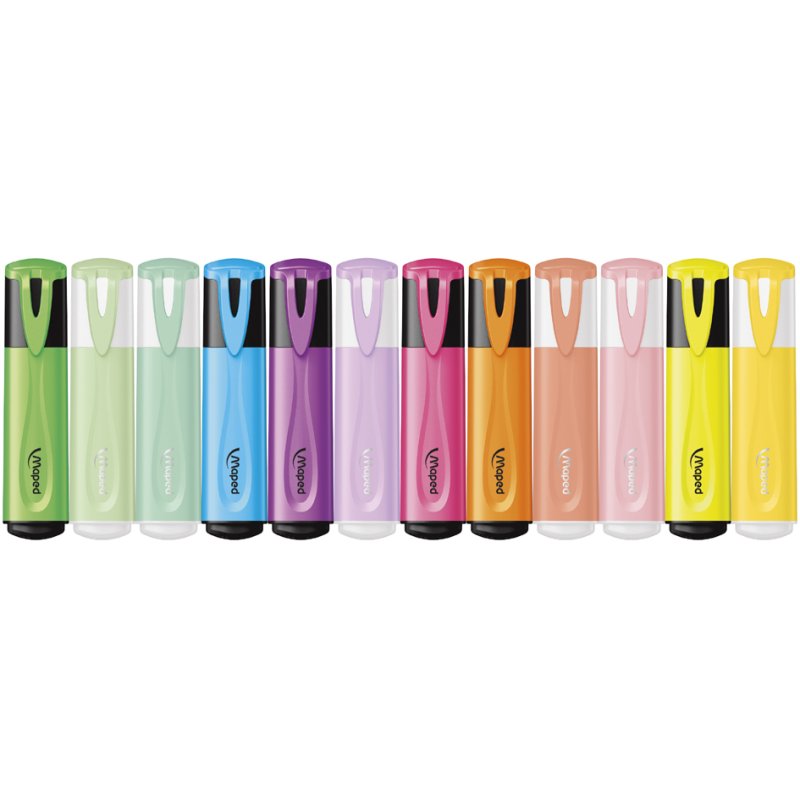 Maped surligneurs FLUO'PEPS Classic, pointe biseautée 1-5 mm, 12 couleurs, 12 pièces