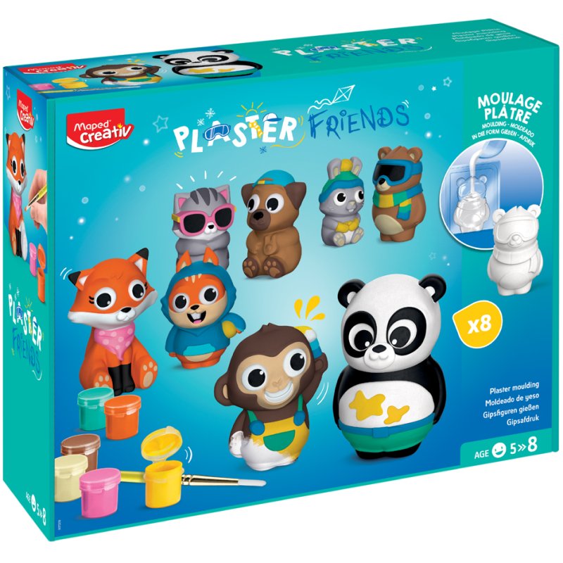 Maped Creativ ensemble plâtre super-héros, 8 figurines, à partir de 5 ans