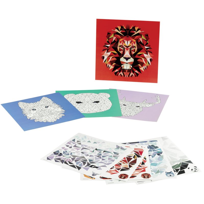 Maped Creatief sticker art by numbers, 4 cards, animal portraits, 400+ stickers