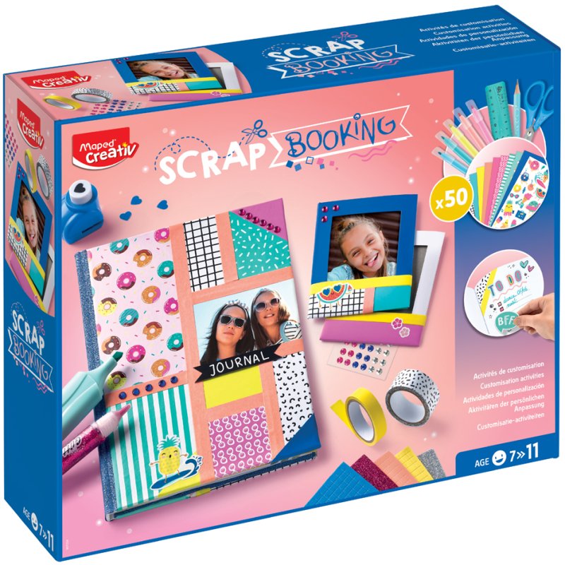 Maped scrapbook set, white, 50-piece