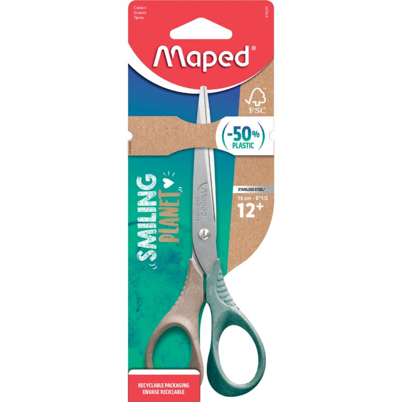 Maped ciseaux Smiling Planet, gaucher, rond, 160 mm
