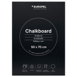 EUROPEL krijtbord zonder lijst, 500 × 700 mm, zwart