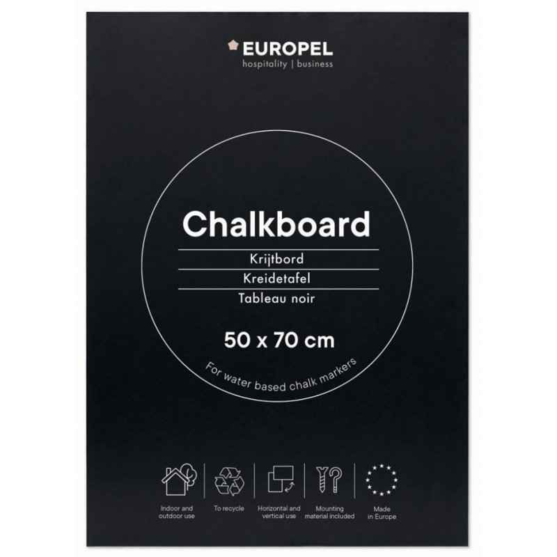 EUROPEL tableau noir sans cadre, 600 × 840 mm, noir