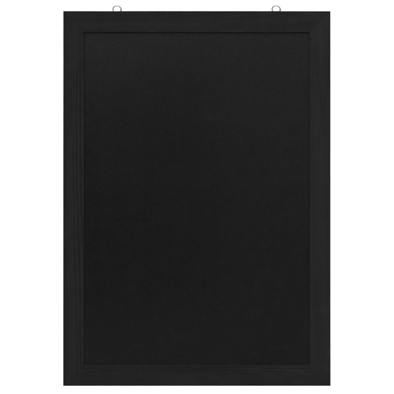 EUROPEL tableau noir avec cadre en bois, 420 × 600 mm, noir