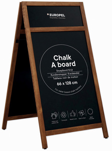 EUROPEL stoepbord, 66 × 128 cm, natuurhout, doppelzijdig