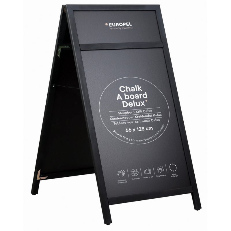EUROPEL panneau trottoir deluxe, 66×128 cm, noir, double face