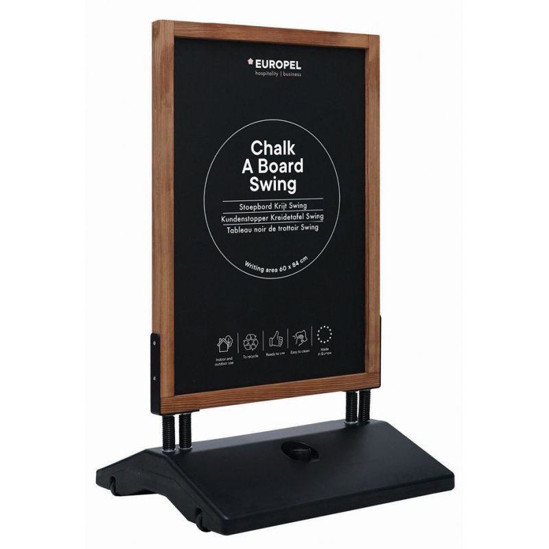 EUROPEL stoepbord SWING, 700 × 1180 mm, naturel
