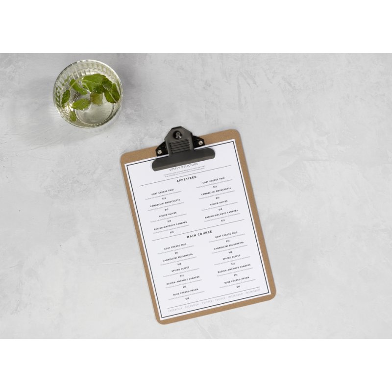 EUROPEL porte-menu pince-clipboard A5, naturel, MDF