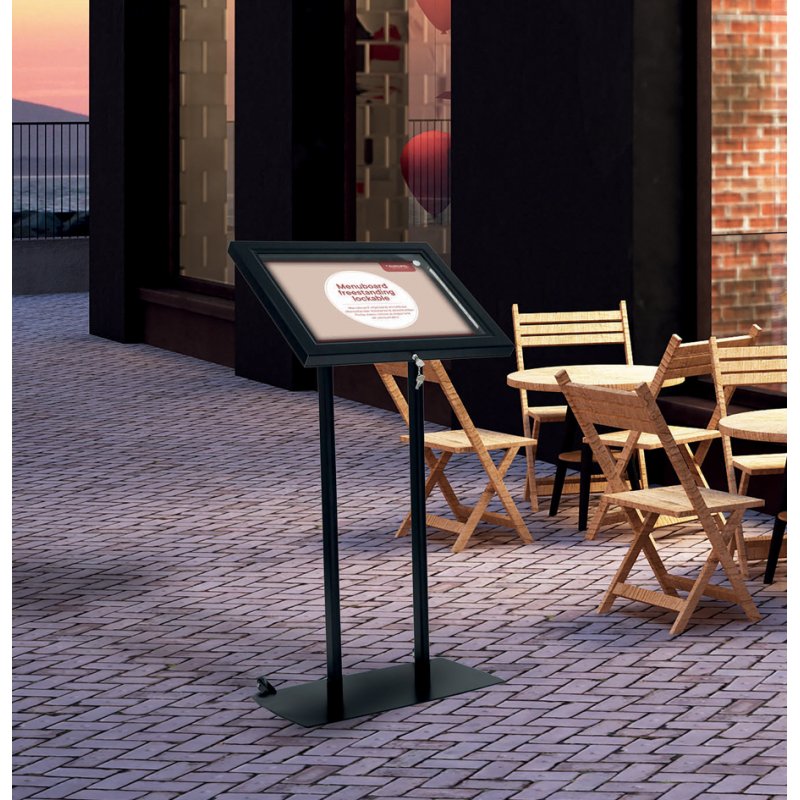 EUROPEL vitrine menu autoportante, 2 x DIN A4, verrouillable, métal