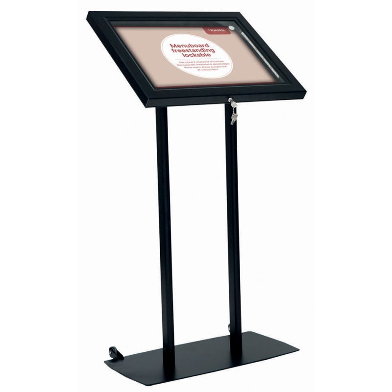 EUROPEL vitrine menu autoportante, 2 x DIN A4, verrouillable, métal