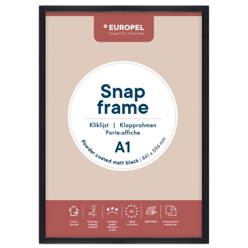 EUROPEL Liste adhésive Premium+, format A4, noir, aluminium anodisé