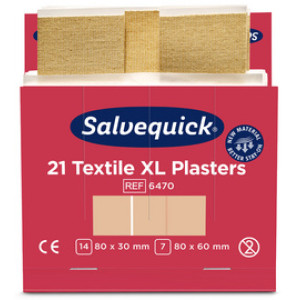 CEDERROTH hechtpleisters navulverpakking extra groot, textiel, 6×21 stuks