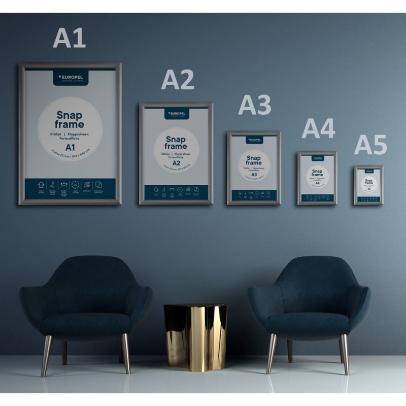 EUROPEL posterkader Premium, A1, zilver geanodiseerd, 25 mm