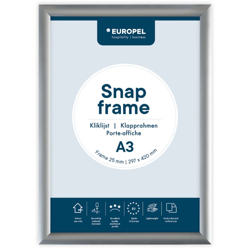 EUROPEL posterkader Premium, A1, zilver geanodiseerd, 25 mm
