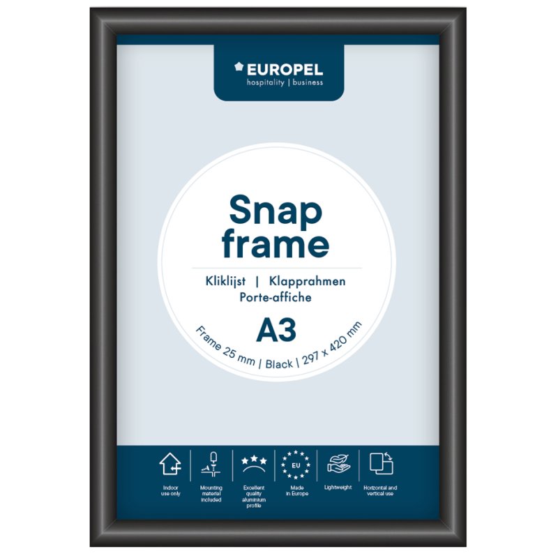 EUROPEL cadre d'affichage Premium, A3, rouge, 25 mm