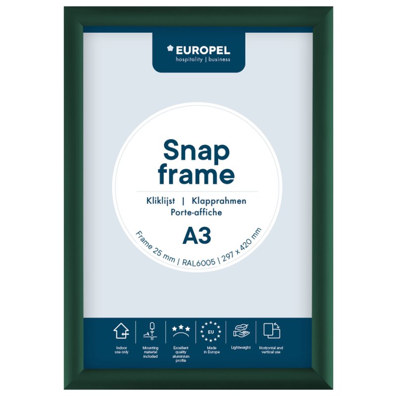 EUROPEL cadre d'affichage Premium, A3, rouge, 25 mm