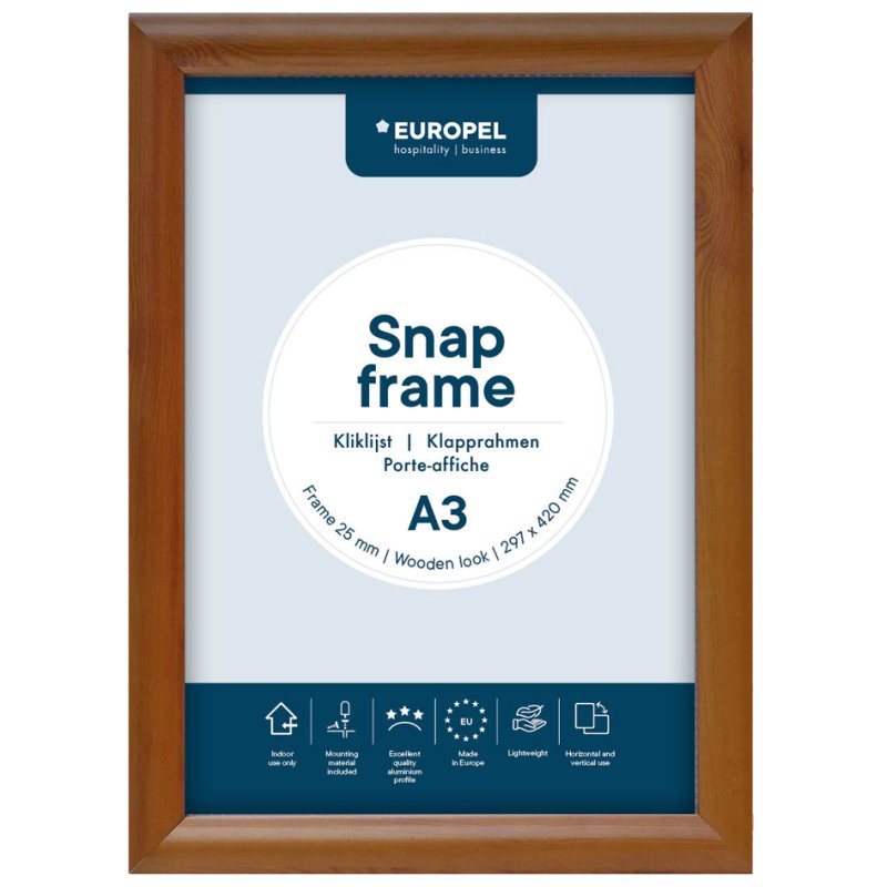 EUROPEL liste Premium, A4, aspect bois, 25 mm