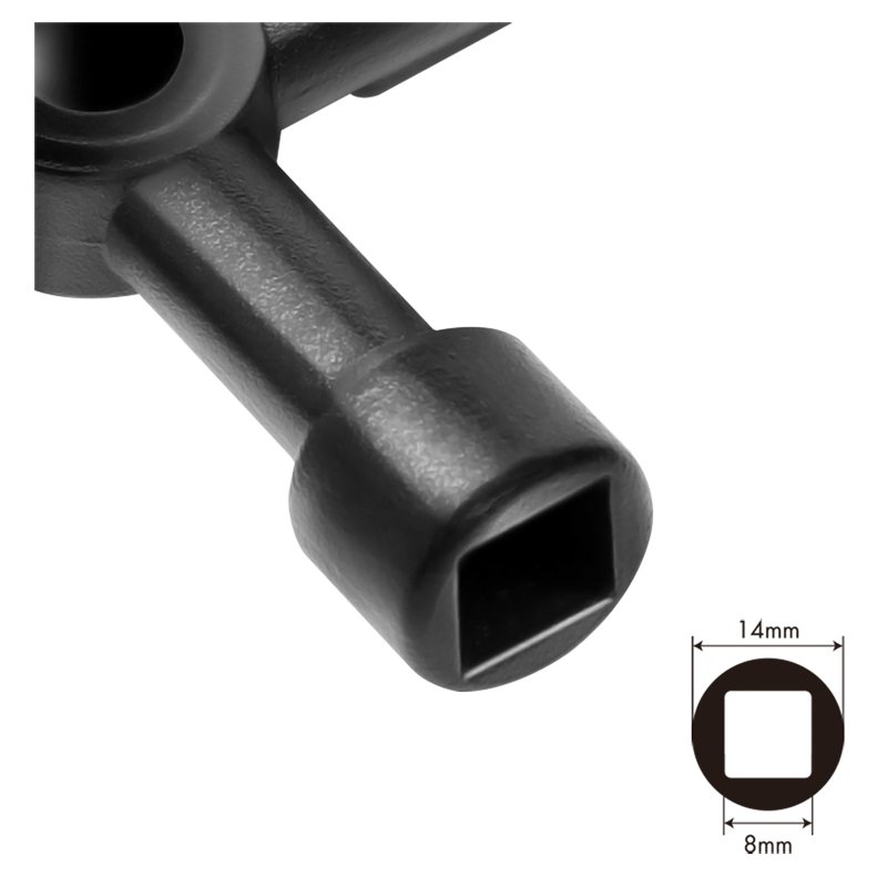 LogiLink universal cross key for distribution boxes, 4-way multifunctional, black, zinc alloy