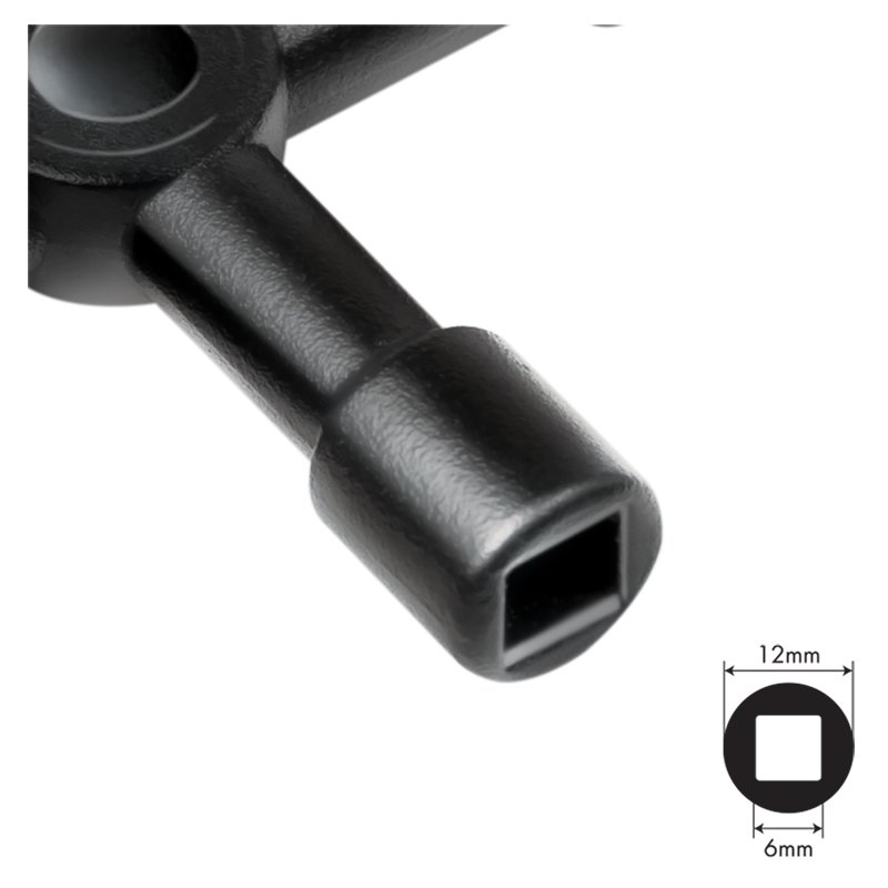 LogiLink universal cross key for distribution boxes, 4-way multifunctional, black, zinc alloy
