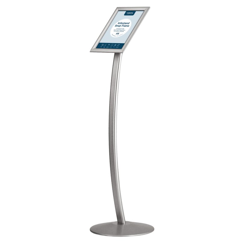 EUROPEL tableau d'information avec rabat A3, courbé, aluminium anodisé, 98 cm