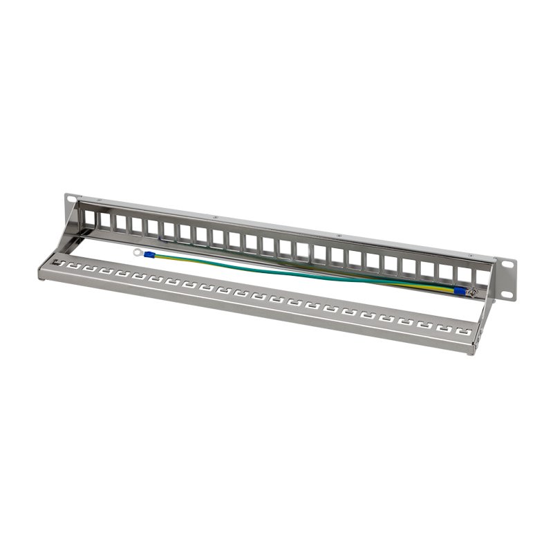 LogiLink Professional panneau de brassage 19 pouces, 24 ports keystone, non équipé, gris clair
