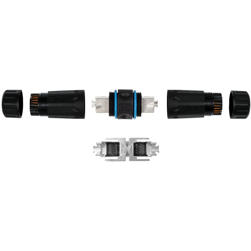LogiLink Professional connecteur de câble extérieur, Cat.6A/7/7A/8, noir, IP68