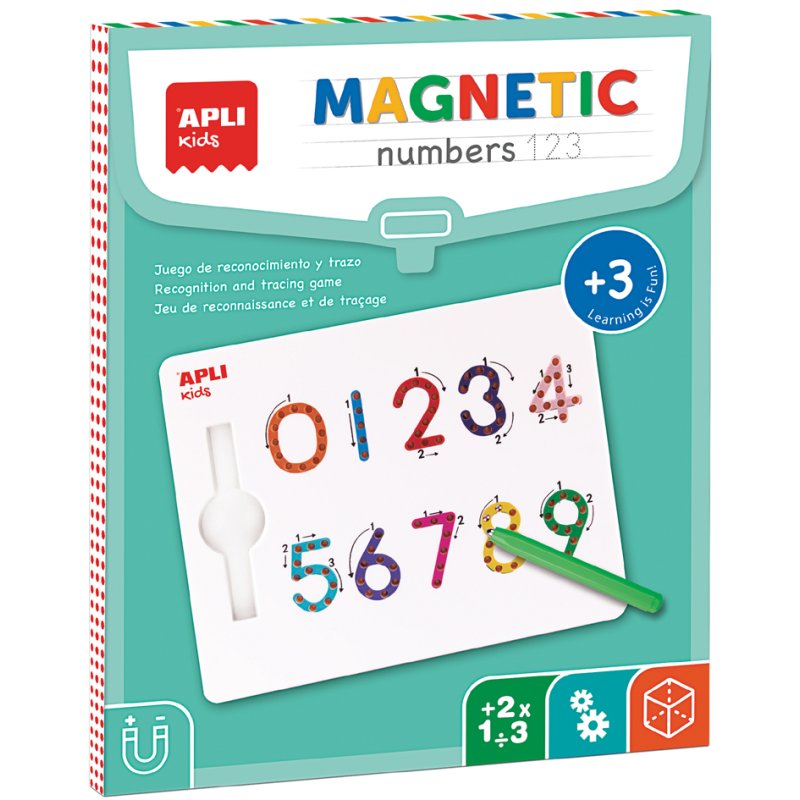 APLI kids magneetbord Cijfers 123, wit, met groene stylus