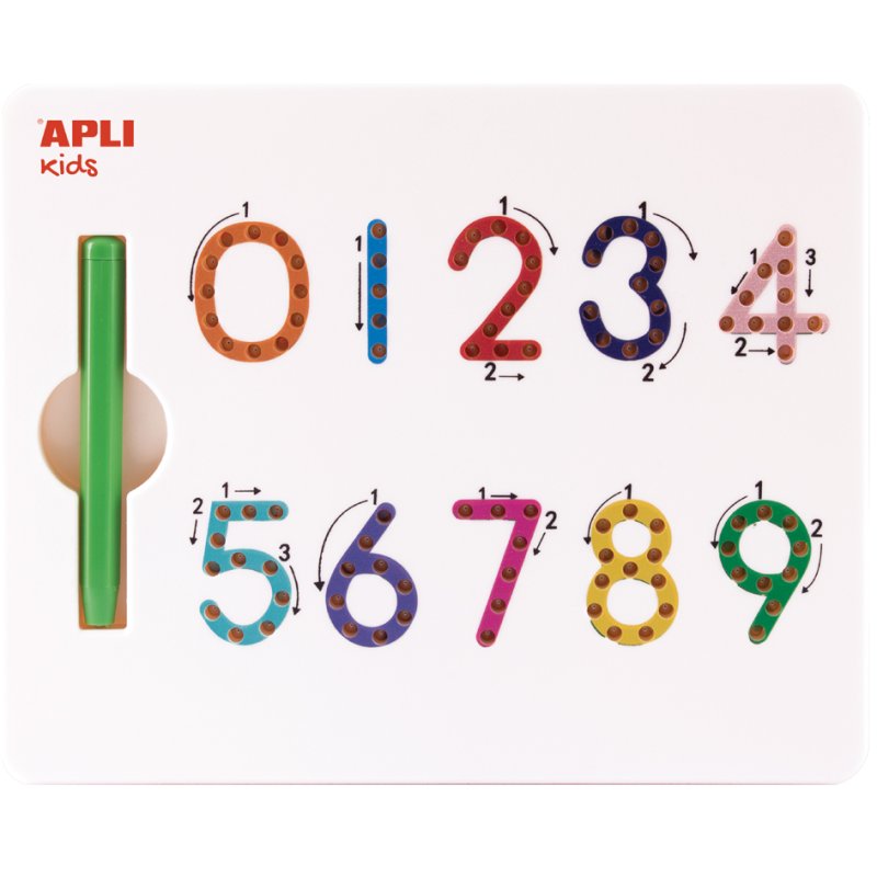 APLI kids magneetbord Cijfers 123, wit, met groene stylus