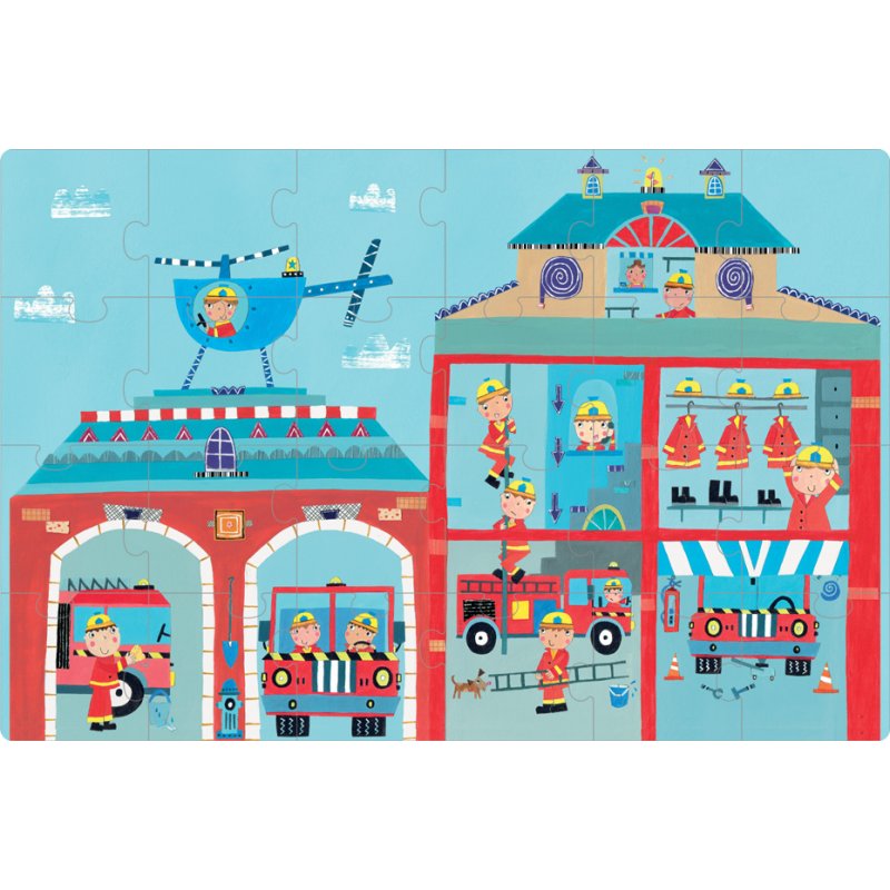 APLI kids puzzel Brandweerkazerne, 24 stuks, 48×32 cm