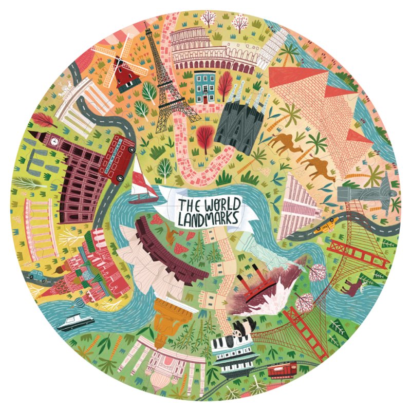 APLI kids cirkelraadsel Culturele monumenten, 48 stukjes, diameter 50 cm