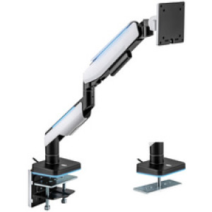 LogiLink Gaming monitorarm, 458 mm, zwart/wit, met verlichting