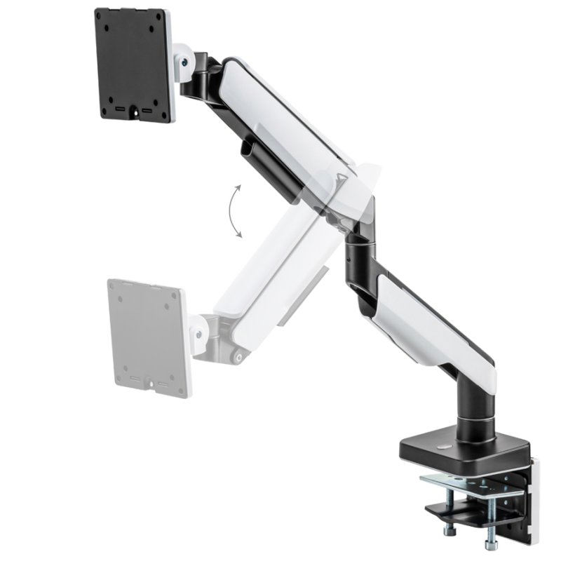 LogiLink Gaming monitorarm, 458 mm, zwart/wit, met verlichting