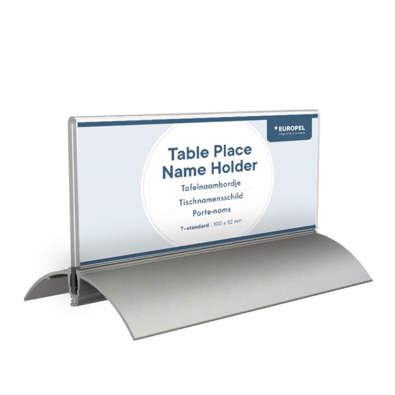 EUROPEL table sign, 61 × 150 mm, aluminium base, double-sided