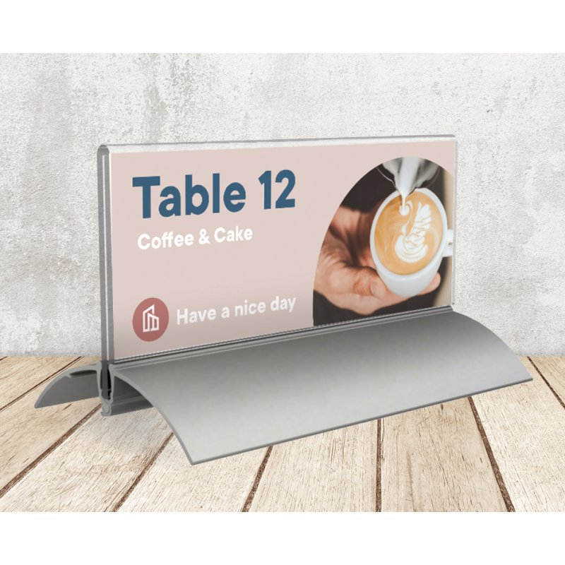 EUROPEL table sign, 61 × 150 mm, aluminium base, double-sided