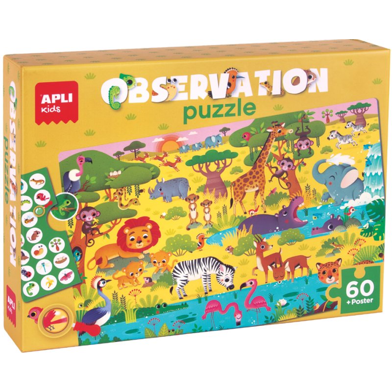 APLI kids observatiepuzzel De savanne, 60 stukjes, 520×340 mm