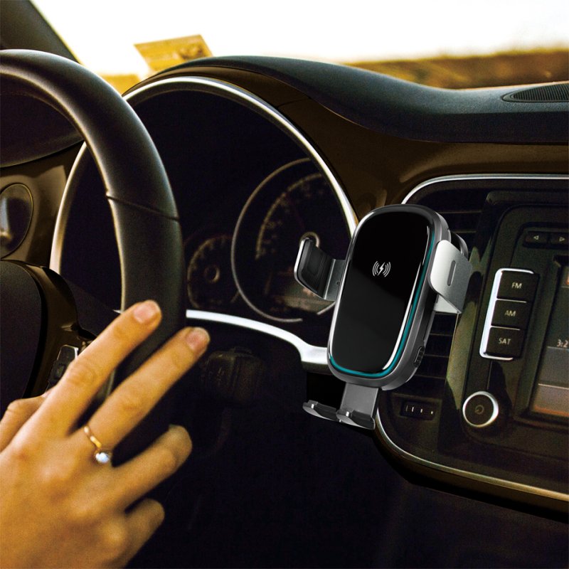 LogiLink support smartphone sans fil avec chargeur pour voiture, noir, 15 Watts