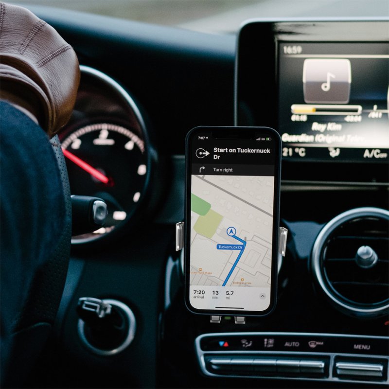 LogiLink support smartphone sans fil avec chargeur pour voiture, noir, 15 Watts