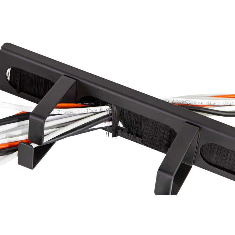 LogiLink Professional panneau de gestion de câbles 19", 1HE, gris clair, 4 guides-câbles