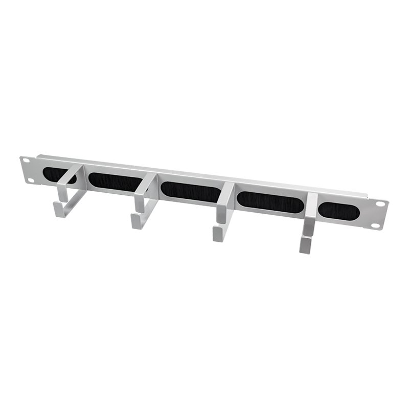 LogiLink Professional panneau de gestion de câbles 19", 1HE, gris clair, 4 guides-câbles
