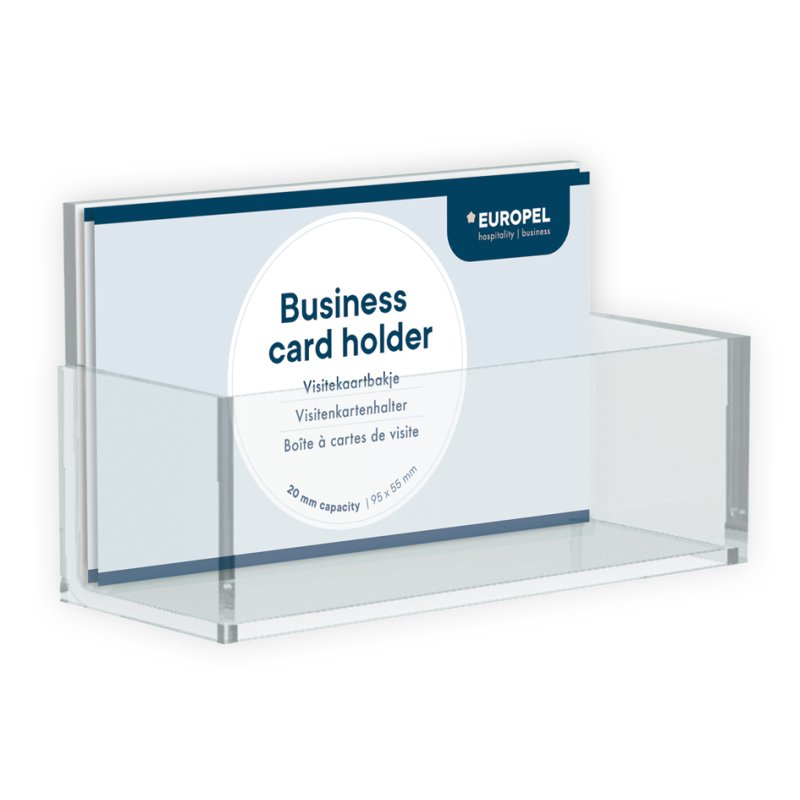 EUROPEL porte-cartes de visite transparent, 1 compartiment, polystyrène