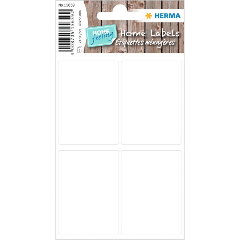 HERMA étiquettes ménagères Maison, blanc, 25×40 mm, 48 pièces
