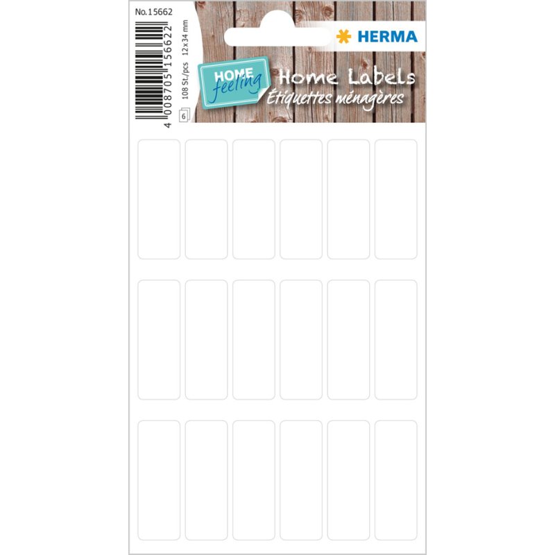 HERMA étiquettes ménagères Maison, blanc, 25×40 mm, 48 pièces