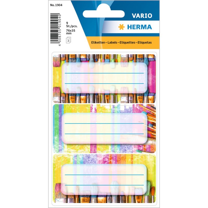 HERMA étiquettes pour livres colorées, 76×35 mm, 9 pièces