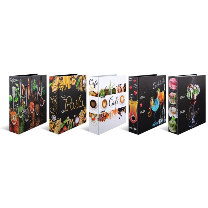 HERMA classeurs Flavors, motifs assortis, 70 mm, 5 pièces