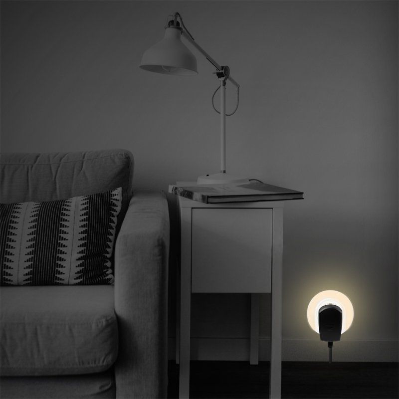 LogiLink LED guide light with wall socket outlet, white, 21 lumens, 69 mm